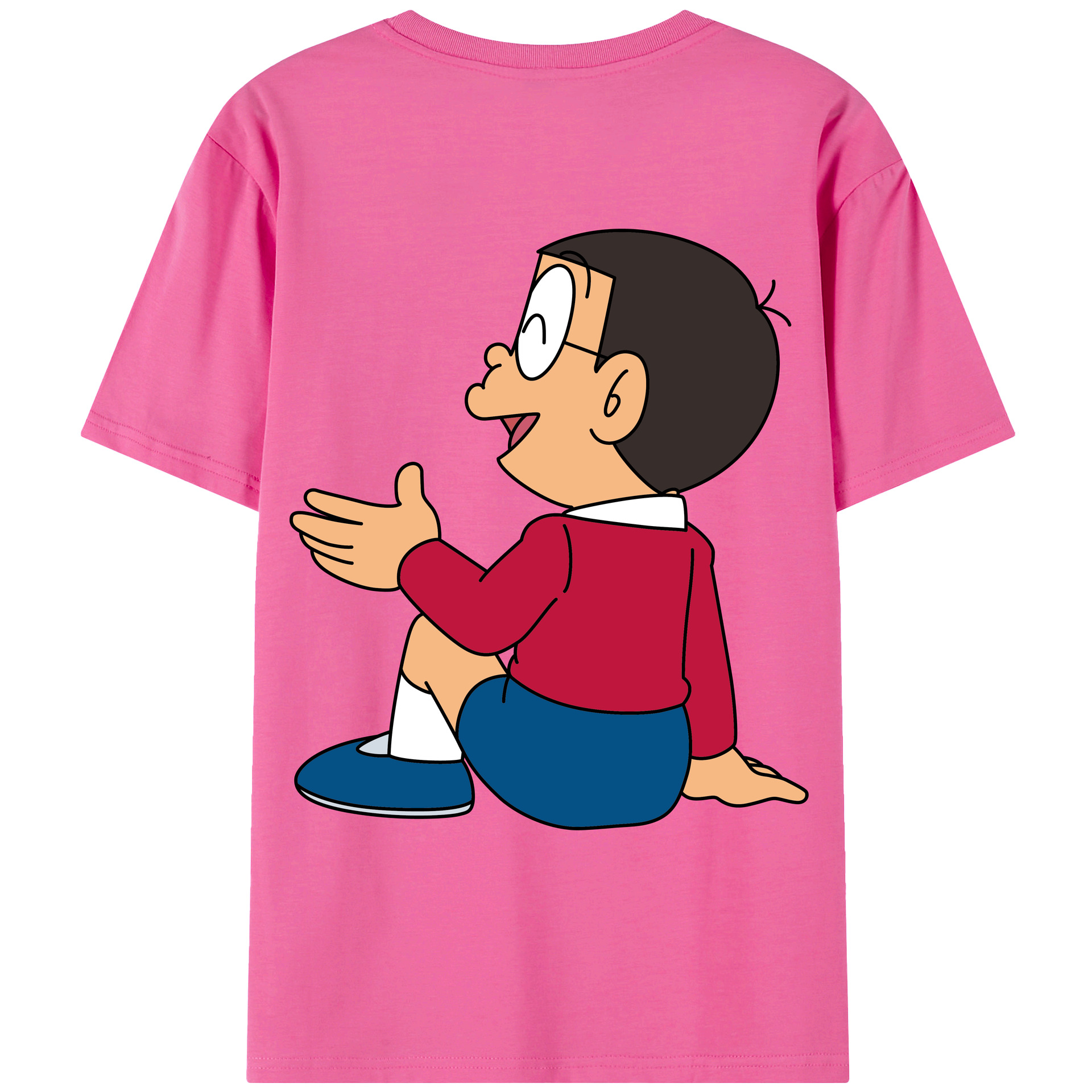 （画像用） ドラえもん 野比 のび太 Doraemon Nobita Nobi レディース半袖Tシャツ(バックプリント)